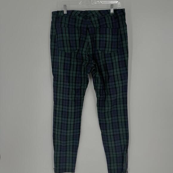 Vineyard Vines pants womens 12 green tartan plaid zip ankle christmas holiday - Picture 7 of 7